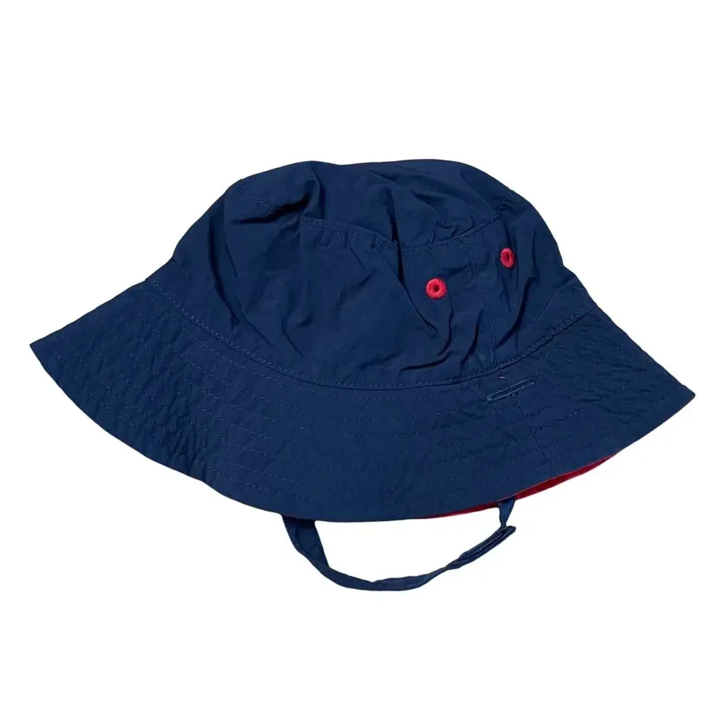 Old Navy Bucket Hat Reversible Navy Blue Red Summer Memorial Day 4th of July 0-6
